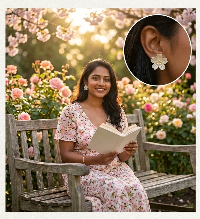 Blossom & Minimalist Earring Set