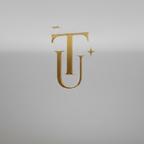 A large metallic gold decorative letter L with an arched top and a wide flat base, centered on a warm cream background with subtle decorative gold accents.