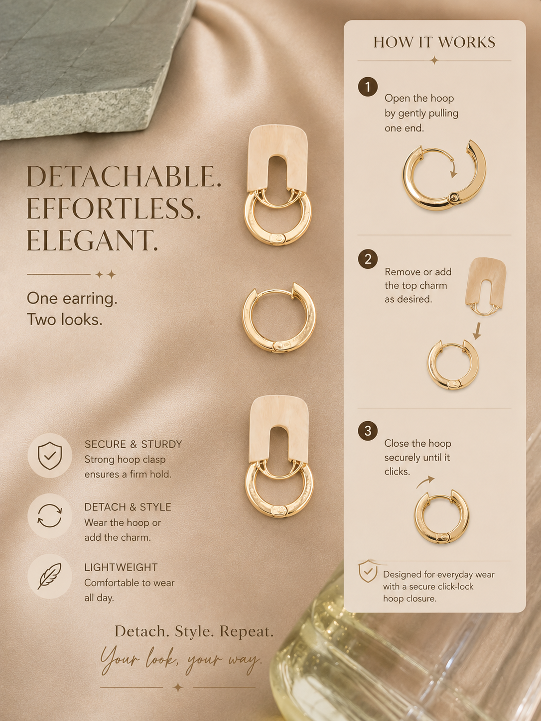 DETACHABLE EARRING [2 in one]