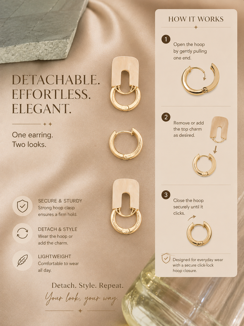 DETACHABLE EARRING [2 in one]